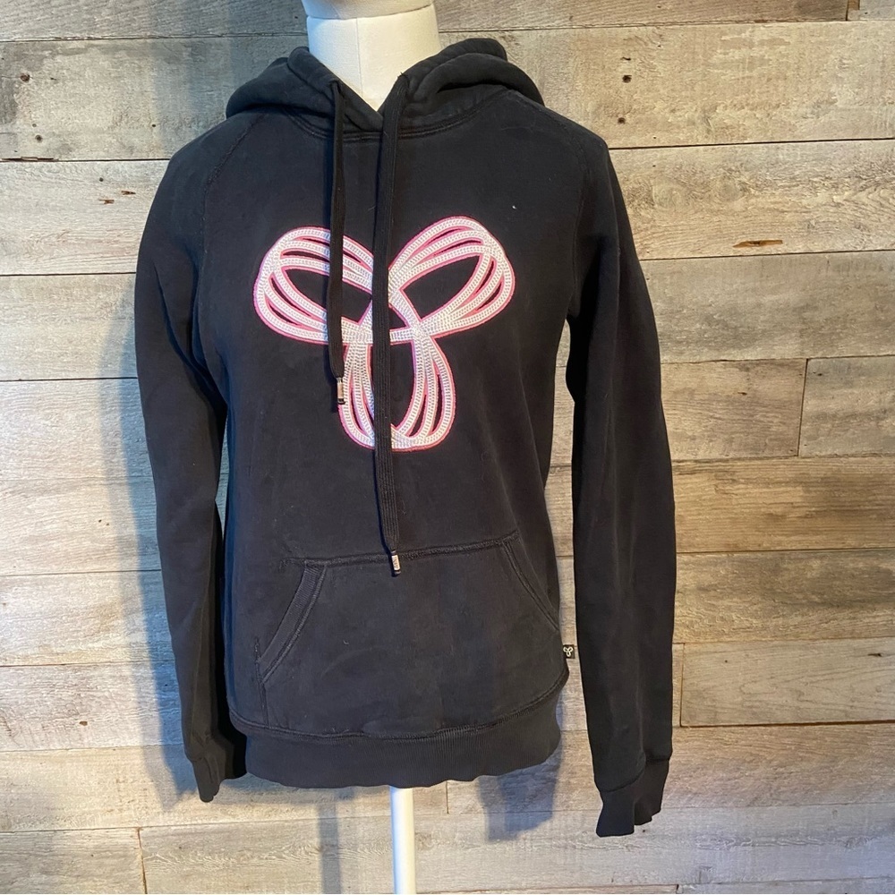 Aritzia TNA women’s black logo pullover hoodie sweatshirt in size ‎ x-small